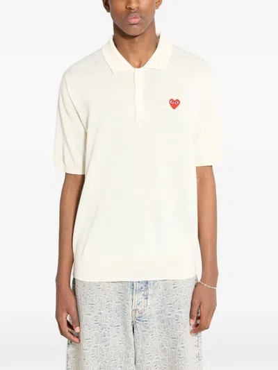 Comme Des Garçons Play Heart-patch T-shirt In White
