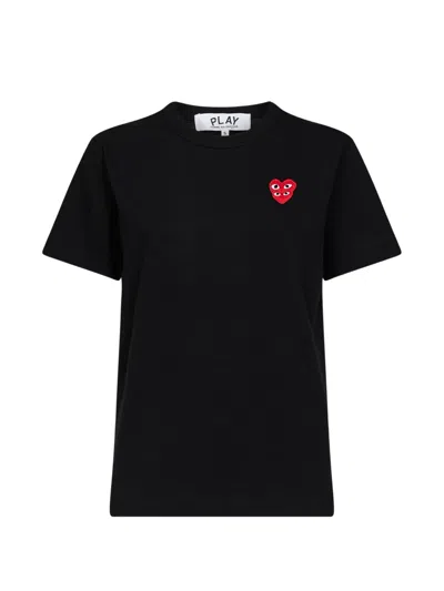Comme Des Garçons Play Heart-patch T-shirt In Black