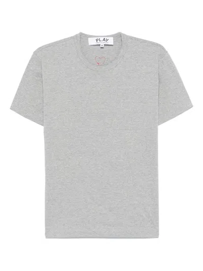 Comme Des Garçons Play Heart-patch T-shirt In Gray