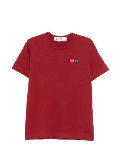 Comme Des Garçons Play Heart-patch T-shirt In Red