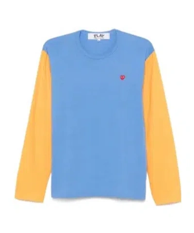 Comme Des Garçons Play Heart-patch Two-tone T-shirt In Animal Print