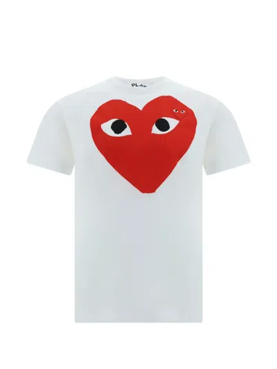 Comme Des Garçons Play Heart-print Cotton T-shirt In White