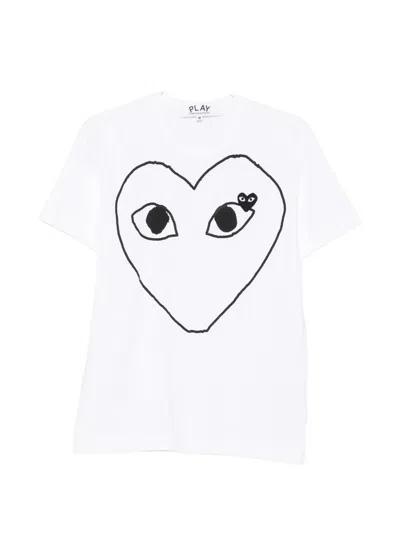 Comme Des Garçons Play Heart-print T-shirt In White