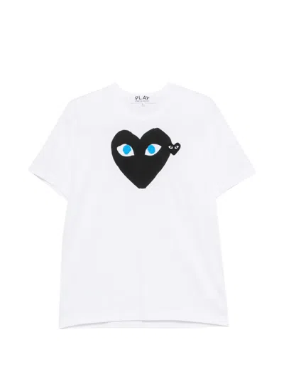 Comme Des Garçons Heart Print Unisex Cotton T-shirt In Animal Print