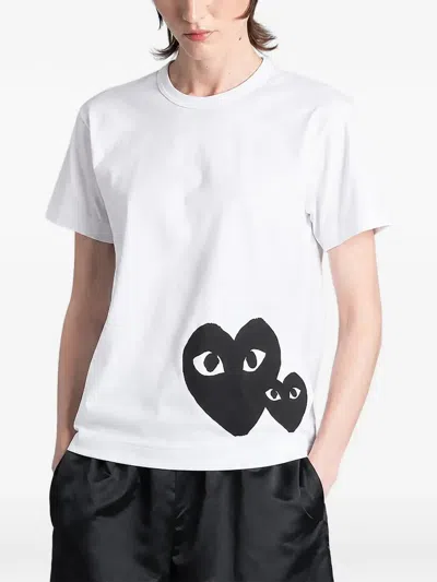 Comme Des Garçons Play Heart-print T-shirt In White