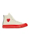 Comme Des Garçons Play High Lace-up Casual Sneakers In Nude