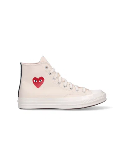 Comme Des Garçons Play Comme Des Garcons Play X Converse Single Heart Chuck 70 Sneakers In Cream