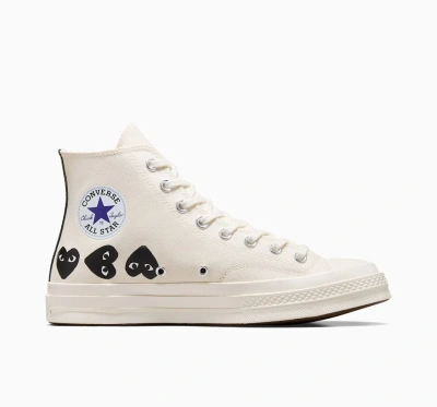 Comme Des Garçons Play High Top Sneakers In White