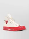 Comme Des Garçons Play High Top Sneakers With Red Sole In White