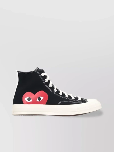 COMME DES GARÇONS PLAY HIGH-TOP SNEAKERS WITH RUBBER SOLE AND CONTRAST TOE CAP