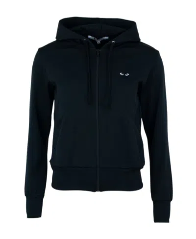 Comme Des Garçons Play Hoded Zipper Casual Jacket In Blue