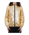Comme Des Garçons Play K-way Gold Emblem Full Zip Jacket In Gold