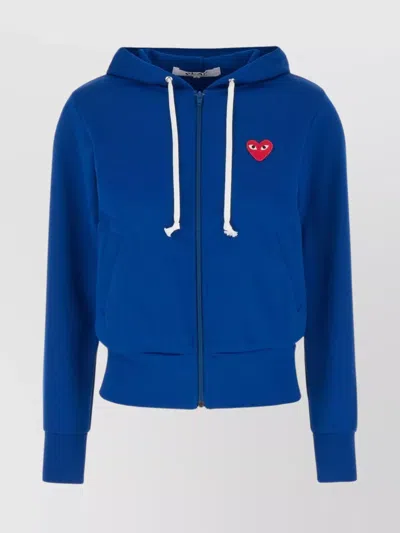 COMME DES GARÇONS PLAY HOODED POLYESTER SWEATSHIRT WITH FRONT POCKETS