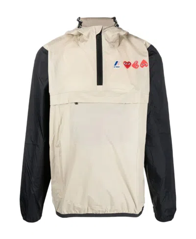 Comme Des Garçons Play Hooded Pullover Jacket In White
