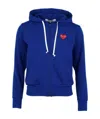 Comme Des Garçons Play Play Zip Hooded Sweatshirt In Blue