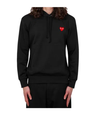 Comme Des Garçons Play Hoodies In Black