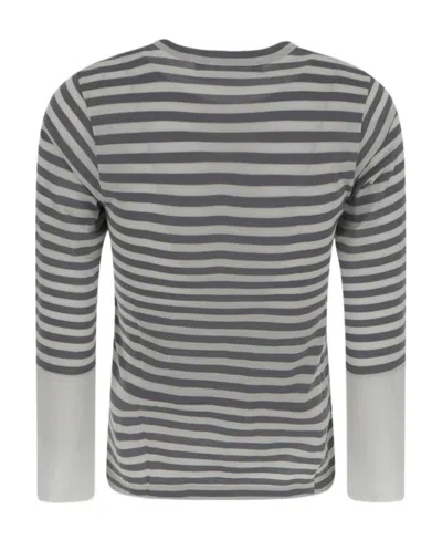 Comme Des Garçons Play Horizontal-stripe Long-sleeve T-shirt In Gray