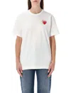Comme Des Garçons Play Icon Heart Metal Stone In White