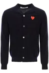 COMME DES GARÇONS PLAY COMME DES GARÇONS PLAY ICONIC PATCH BUTTONED CARDIGAN