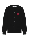 Comme Des Garçons Play Invader Cardigan In Black