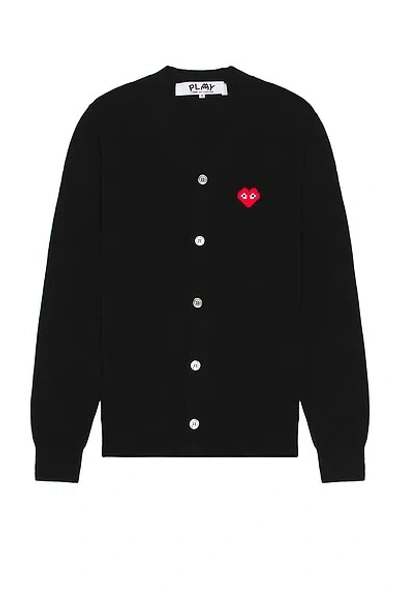 Comme Des Garçons Play Invader Cardigan In Black
