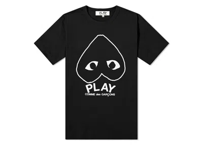 Pre-owned Comme Des Garçons Play Inverted Heart Logo Tee Shirt In Black