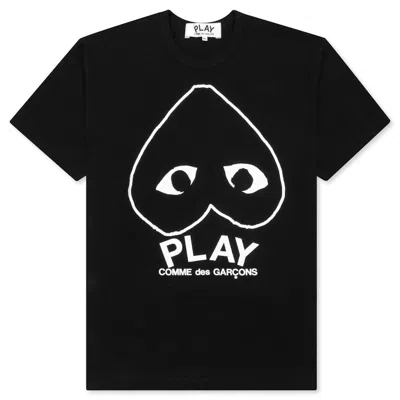 Pre-owned Comme Des Garçons Play Inverted Outline Heart T-shirt In Black