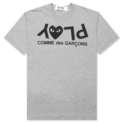 Pre-owned Comme Des Garçons Play Inverted Text T-shirt In Grey