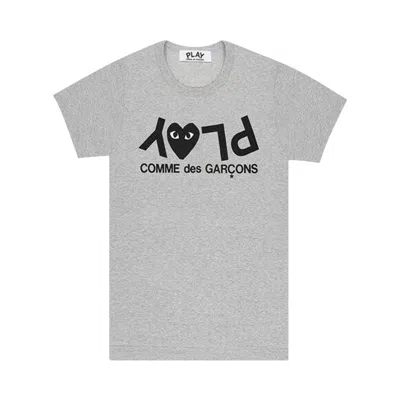Pre-owned Comme Des Garçons Play Inverted Text T-shirt 'grey' | Men's Size Xxl In Gray