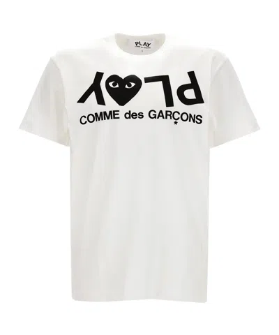Comme Des Garçons Play Item O-neck Short-sleeved T-shirt In White
