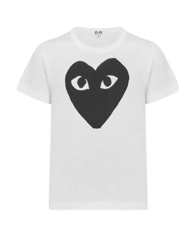 Comme Des Garçons Play Item O-neck Short-sleeved T-shirt In White