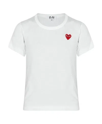 Comme Des Garçons Play Item O-neck Short-sleeved T-shirt In White