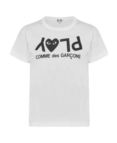 Comme Des Garçons Play Item O-neck Short-sleeved T-shirt In White