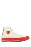 Comme Des Garçons Play Off-white & Red Converse Edition Play Chuck 70 High-top Sneakers In White