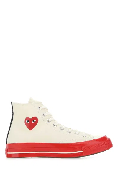 COMME DES GARÇONS PLAY IVORY CANVAS COMME DES GARÃ§ONS X CONVERSE SNEAKERS