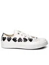 COMME DES GARÇONS PLAY IVORY FABRIC SNEAKERS