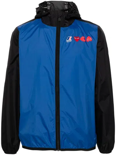 Comme Des Garçons Play Hooded Casual Jacket In Blue