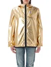 Comme Des Garçons Play K-way Jacket With Hood And Shiny Finish In Gold