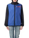 Comme Des Garçons Play X Kway Logo-print Hooded Jacket In Blue Black