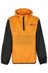 Comme Des Garçons Play K Way Hoodie Half Zip In Orange Black
