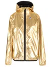 Comme Des Garçons Play K-way Jacket With Hood And Shiny Finish In Gold