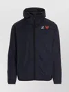 Comme Des Garçons Play Hooded Full Zip K-way In Blue