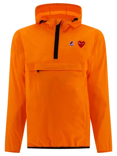 Comme Des Garçons Play K-way X Cdg Jackets In Orange