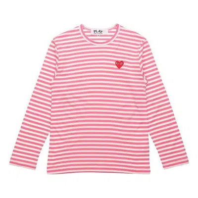 Comme Des Garçons Play Comme Des Garcons Play Kawakubo Rei Stripe Love Long Sleeves Pink