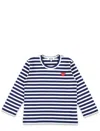 Comme Des Garçons Play Kid - Striped Long Sleeve T-shirt In Blue