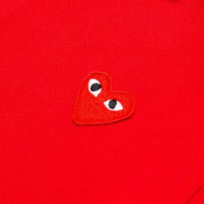Pre-owned Comme Des Garçons Play Kid's Emblem Polo Shirt In Red