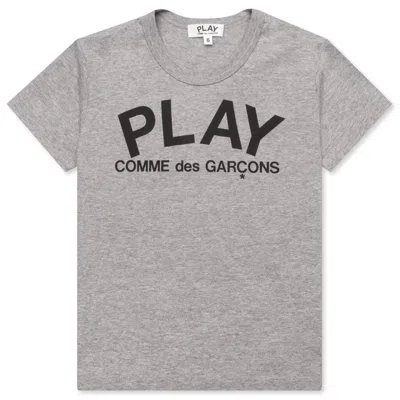 Pre-owned Comme Des Garçons Play Kid's Logo T-shirt In Grey In Gray