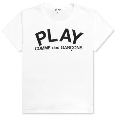 Pre-owned Comme Des Garçons Play Kid's Logo T-shirt In White