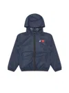 Comme Des Garçons Play Logo-patch Hooded Jacket In Blue