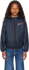 Comme Des Garçons Play Kids Navy K-way Edition Full Zip Jacket
